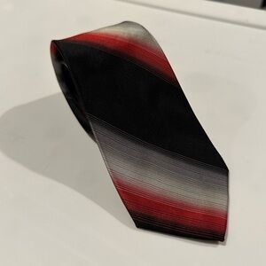 100% Silk Paco Rabanne Black and Red Gradient Tie